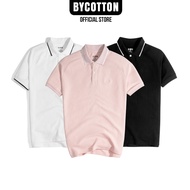 High-quality Men's Polo Piqué T-shirt In 3 Colors Black - White - Coral Pink BY COTTON