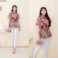 Avian Blouse Wanita Atasan Wanita Blouse Batik Lengan Pendek