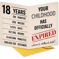 Funny 18 Year Old Birthday Card for Girls Boys Friend, 18th Birthday Card Gift for Son Daughter Gran