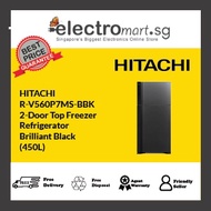 HITACHI R-V560P7MS-BBK 2-DOOR FRIDGE  (450L) -  BRILLIANT BLACK