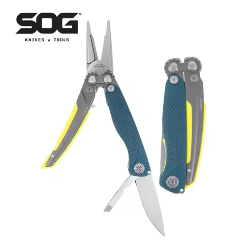SOG 5 Tools Mini Compact Multi-tool Folding Fishing Pliers Lightweight Small EDC Hand Tool Pocket Kn