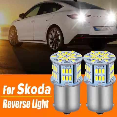 2pcs Canbus P21W BA15S 1156 LED Reverse Light DRL For Skoda Superb Octavia 2 MK2 A5 VW Passat B7 T5 