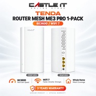 Tenda ME3 Pro BE3600 WiFi 7 Mesh Router 1-Pack Whole Home Mesh Gigabit