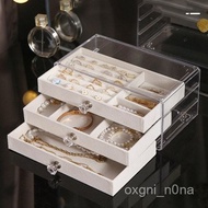 Flannel Jewelry Box Three-Layer Drawer Storage Transparent Acrylic 5PF5 [24 Hours Shipping] 2H2C
