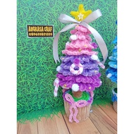 Handmade mini Christmas tree includes flashing lights, real picture photo