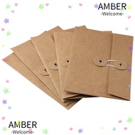 AMBER 10 PCS Vintage Kraft Paper String Button Mail Brown