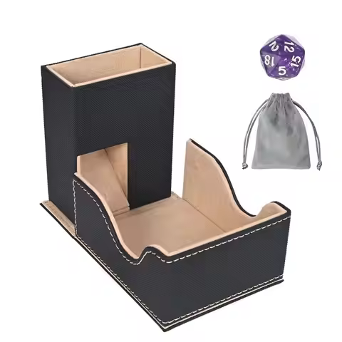 Portable Foldable Dice Roller Tower PU Leather with Bag Dice Tray Special Design Convenient Dices Bo
