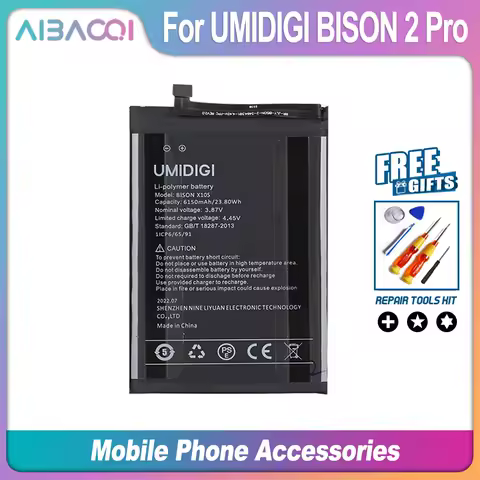 100% Original For UMI UMIDIGI Umidigi BISON 2 BISON 2 Pro Battery 6150mAh Mobile Phone Replacement B