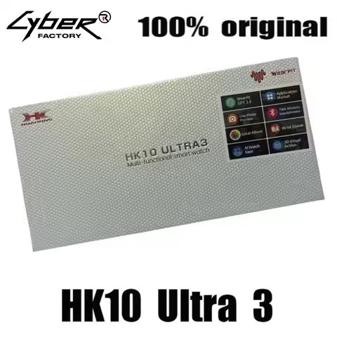 2025 Original HK10 Ultra 3-WF AMOLED 1GB ROM NFC Smart Watch WiFi ChatGPT Album Local Music TWS Blue