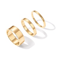 18K Gold Plated 3 Rings Set | Gold Stacking Rings for Women | Stacking Ring Set