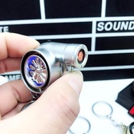 Creative Modified LED with Light Turbo Keychain Sound Metal Turbo Keychain New Style Charging Luminous Colorful