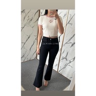 Black cutbray pants / flare pants