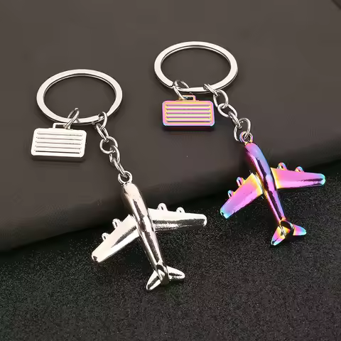 keychain airplane Tag Key Ring Metal Plane Keychain Unisex Civil Aviation Pilot Gift Aircraft Keyfob