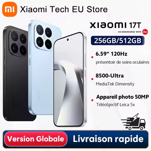 Global Version Xiaomi 17T MediaTek Dimensity 8500-Ultra 6500 mAh (typ.) Leica 5x Leica Leica Live Mo