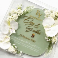 FRAME MAS KAHWIN ACRYLIC CUSTOM MADE TEMA 3D ORCHID