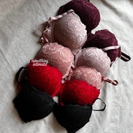 H&m LOVE THE LIFT Full Lace Double Pushup Plunge Bra for Low Cut Bh Band Semi Wireless Bra Fat Cover