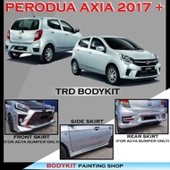 PERODUA AXIA AGYA TRD STYLE FOR BUMPER AYGA ONLY FULLSET SKIRTING (FRONT SKIRT ,SIDE SKIRT, REAR SKIRT)- MATERIAL ABS