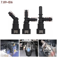 JONY  Line Hose, 7.89 ID6 PA12 Plastic Hose Coupler, Durable Bundy Tee 45° Pipe Coupler