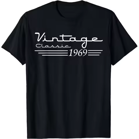 56th Birthday Decorations Vintage 1969 56 Years Old T Shirts Men Humor Streetwear Tee Shirt Short Sl
