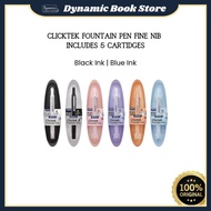 Writech Clicktek Fountain Pen Fine Nib Includes 5 Cartidges