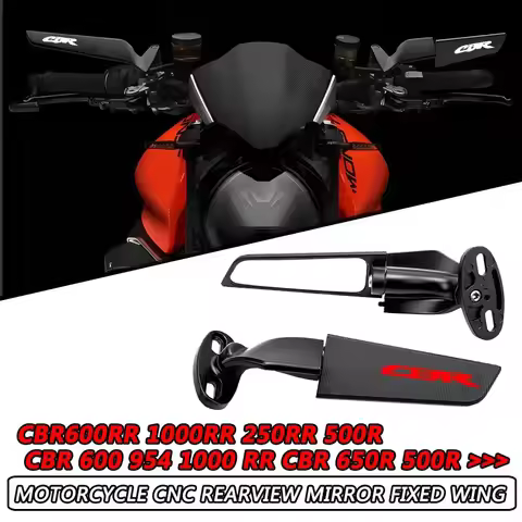 For CBR500R CBR1000RR CBR CBR650R CBR250RR Motorcycle CNC Rearview Mirror Fixed Wing Adjustable Rota
