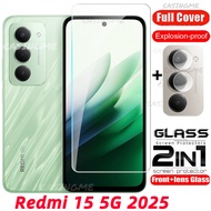 Redmi 15 5G 2025 Full Cover Tempered Glass Flim For Redmi 15 Redmi15 15 15c 15Redmi 4G 5G 2025 Front