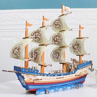 Cruise Cargo Ship Model Ornaments Handmade diy Assembly Simulation Wooden Big Sailing Ship Puzzle Bu