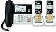 VTECH VG208-2 DECT 6.0 2-Handsets Corded/Cordless Phone for Home with Answering Machine, Call Blocking, Caller ID, Large Backlit Display, Duplex Speakerphone, Intercom, Line-Power, Expandable to 5HS