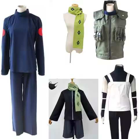 Anime NINJA Kakashi Vest Cosplay Costume scarf Custom Made party Clothing