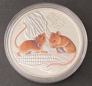 澳洲鼠年生肖銀幣 2020年彩色1安士