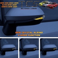 TCS TOYOTA VIOS NEW 2023-2025 CAR SIDE MIRROR LED LAMP CHROME ALBINO LIGHT ALTIS SIENTA ACCESSORIES