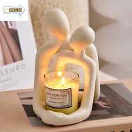 CAUSI Nordic Style Couple Statue, Table Lamp Couple Aesthetic Ceramic Ornaments, Multifunction Home 
