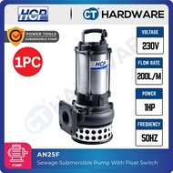 HCP AN25F Wastewater Submersible Pump 2" 1/2HP Max 200L/Min Auto