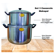 Kaserola Set Casserole Makapal Aluminum Heavy Duty