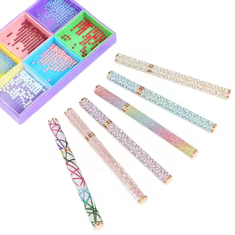 1pcs 5D Diamond Painting Dot Diamond Pen, Glitter Dot Artificial Diamond Pen DIY Cross Stitch Embroi