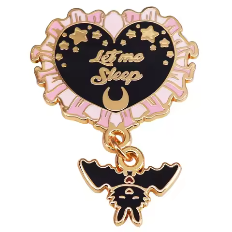 Twilight Lullaby Let me Sleep napping dangle bat Pastel Enamel Pin Fashionable And Cute Brooch To Gi