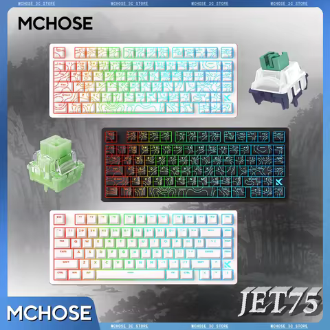 MCHOSE JET75 HE Gaming Keyboard Customized Hall Effect Magnetic Switch 0.01mm High RT Accuracy DKS S