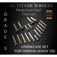 ♞GR5 TITANIUM BOLTS CRANCASE for aerox Itsalaya design