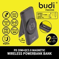 BUDI PB802WB PD 20W+QC3.0 Magnetic Wireless Power Bank