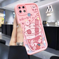Casing hp for Realme C25 C25s C21 C21Y C25Y C12 C15 Narzo 20 30A 50A Case Cute milk tea Kasing Anti 