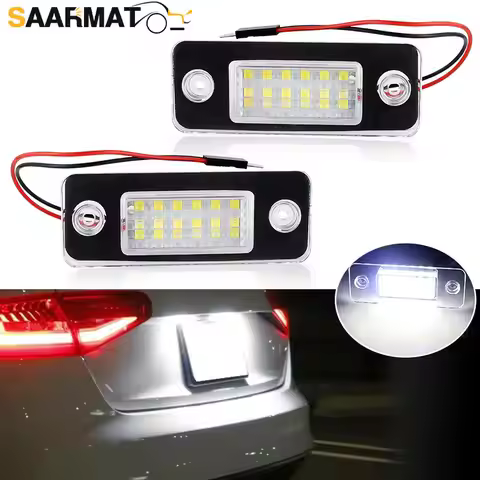 2pcs Car Rear White LED License Plate Light Number Lamp for Audi A8 D3 2002-2010 4E0943021 E40943022