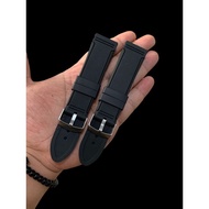24MM Black Rubber Watch Strap