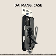 DAIMANG | ที่ชาร์จแม่เหล็กพร้อมเคสและเชือกลายสำหรับ iPhone 16promax 15pro 13 12 16e สีดำ