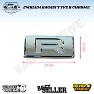 TYPE R CHROME Trunk Emblem Logo