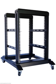 Raising Electronics Server Rack Open Frame Rack 4 Post 19 inch Adjustable Server/Audio Rack Cold Rol