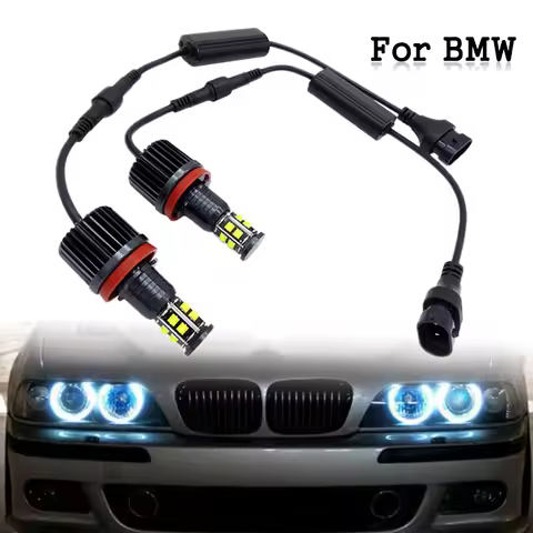 1 Pair Car 120W H8 LED Angel Eyes Headlamp White Driving Light Bulb For BMW E39 E63 E70 E82 E90 E92 