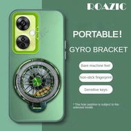 Luxury Metallic Aurora Color Phone Case For OnePlus Nord CE 3 Lite 5G With Rotatable Gyro Stand Matt