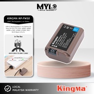 KingMa USB-C Rechargeable Camera Battery NP FW50 1080mAh 7.4v For Sony A7R2 A7 A6000 A6300 Camera