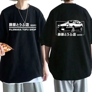 Men T-shirt Anime Drift AE86 Initial D Double Sided T Shirt O