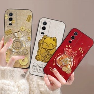 Vivo Y76 5G case printed with fortune jade bag, camera protection